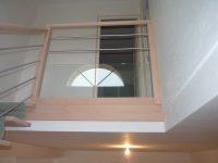Balustre d'escalier bois et verre